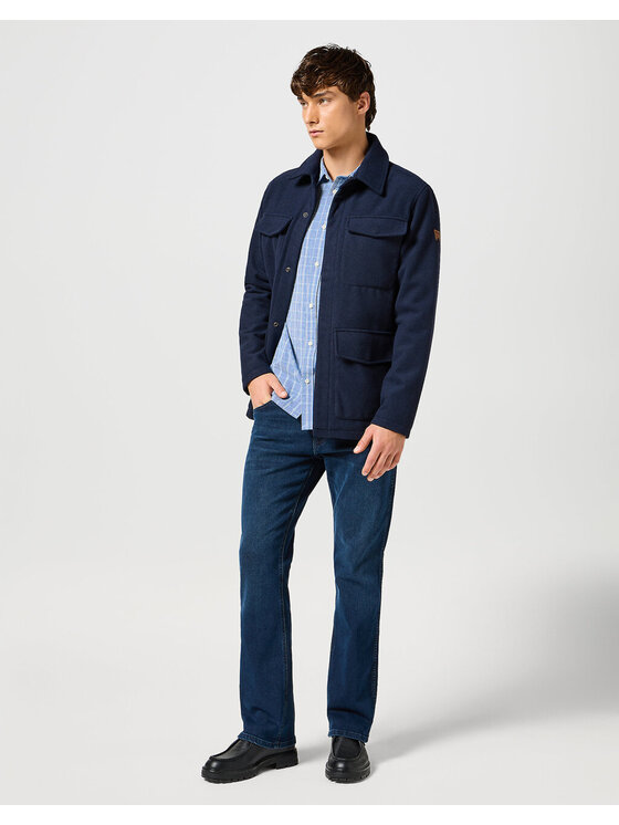 Wrangler Wrangler Koszula 1 PKT SHIRT Niebieski Regular Fit