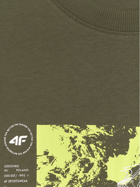 4F 4F T-Shirt TREKKING Khaki Regular Fit
