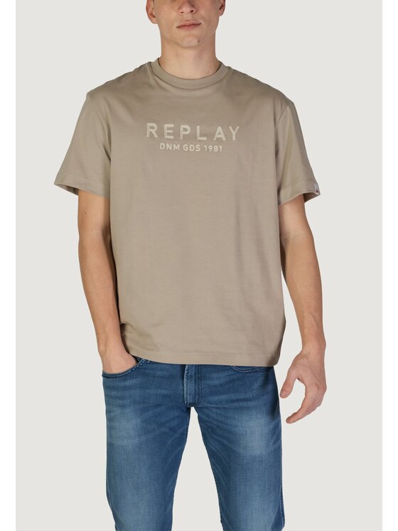 REPLAY REPLAY T-Shirt M3019.000.22662 Beżowy Shirt Fit