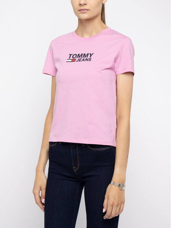 Tommy Jeans Tommy Jeans T-Shirt DW0DW07029 Růžová Regular Fit