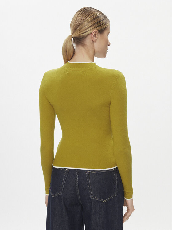 Vero Moda Vero Moda Sweter Flouncy 10299604 Żółty Slim Fit