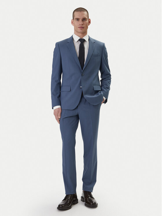 HUGO HUGO Obleka Henry/Getlin232X 50547345 Modra Slim Fit