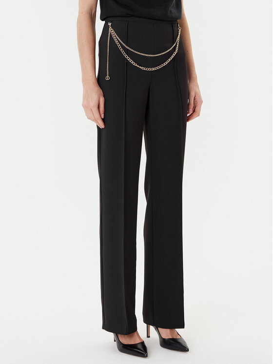 TWINSET Spodnie palazzo 252TP2281 Czarny Wide Leg