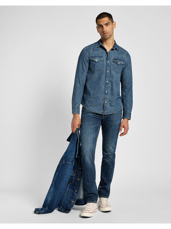 Lee Lee Jeansy DAREN ZIP FLY Niebieski Regular Fit