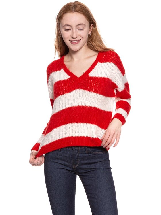 Wrangler Wrangler Sweter LOOSE KNIT Biały Regular Fit