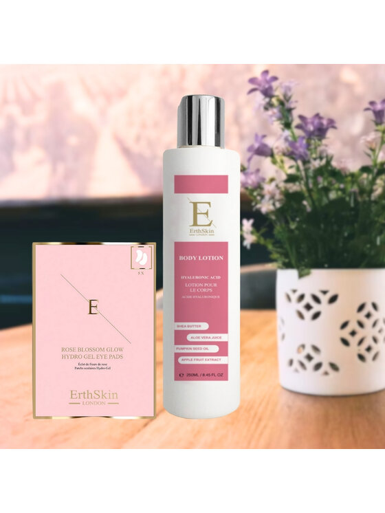 Erthskin London Erthskin London Balsam do ciała Kwas Hialuronowy + Kolagen + Hydro-Żelowe płatki pod oczy Rose Blossom Balsam do ciała