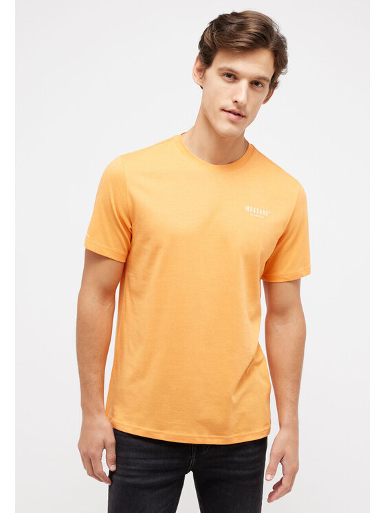 Mustang Mustang T-Shirt AUSTIN Pomarańczowy Regular Fit