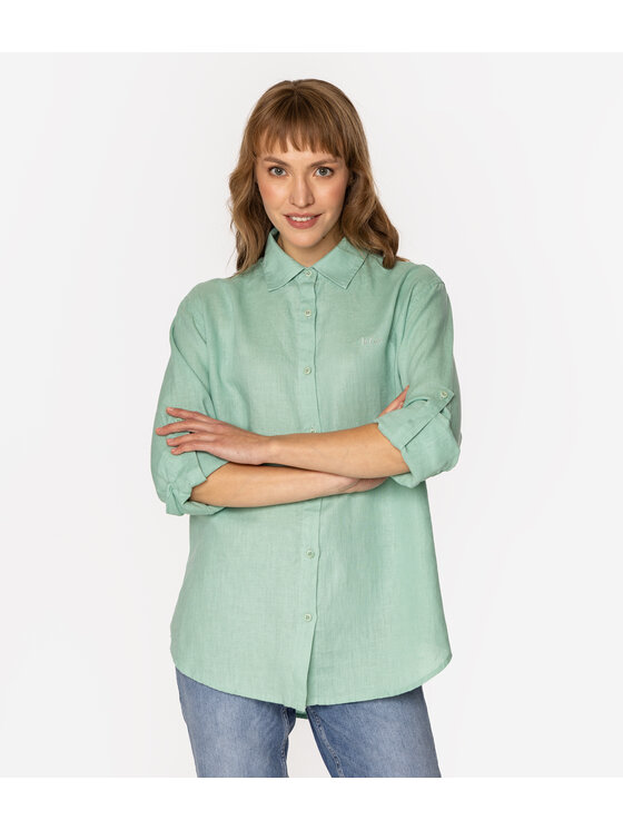 Lee Cooper Lee Cooper Koszula LINA 2020 Zielony Regular Fit