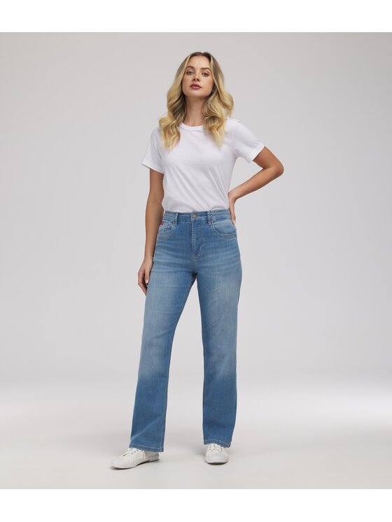 Lee Cooper Lee Cooper Jeansy JEANS D SIMONA 2072 LIGHT USED Niebieski Straight Fit