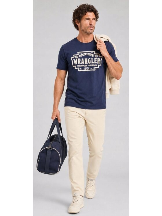 Wrangler Wrangler T-Shirt Americana Tee Niebieski Regular Fit