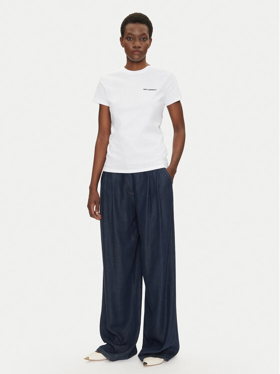 KARL LAGERFELD KARL LAGERFELD Tricou A1W17019 Alb Regular Fit
