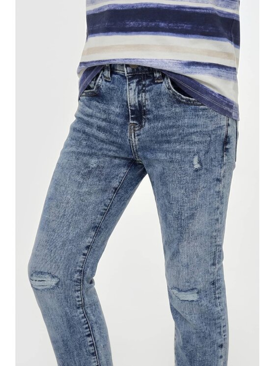 Guess Kids Guess Kids Kalhoty z materiálu 180111 Modrá Regular Fit