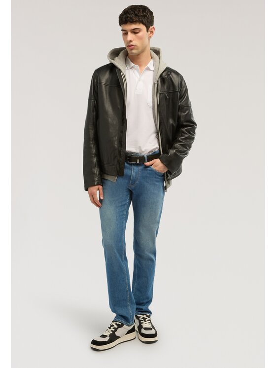 Trussardi Trussardi Kurtka skórzana R301M000054N033 Czarny Regular Fit