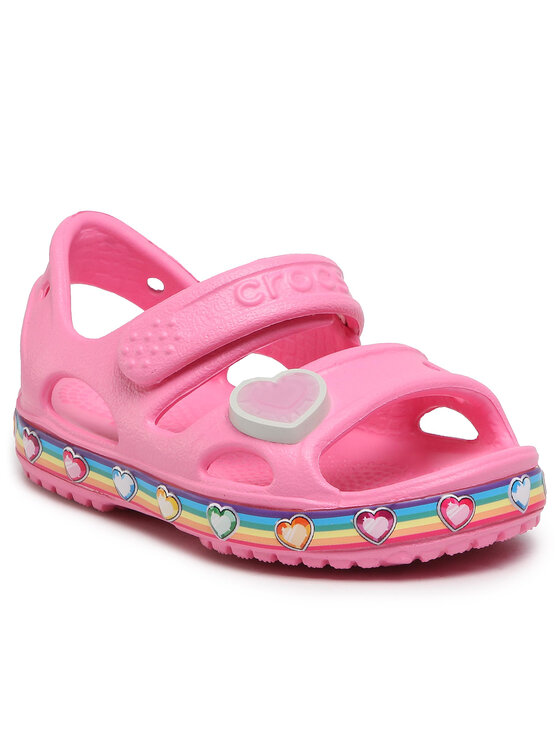 cloud crocs with rainbow strap womens