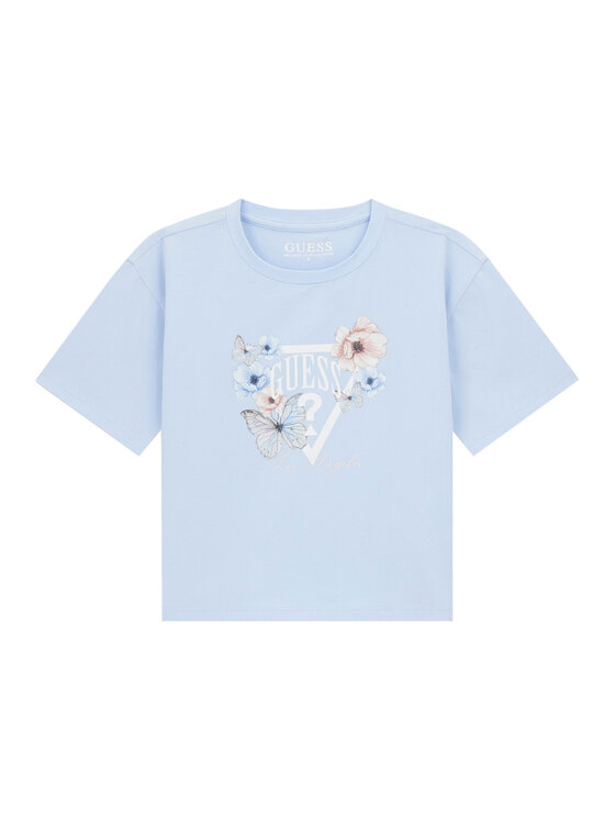 Guess T-Shirt J6RI32 K6YW4 Błękitny Regular Fit