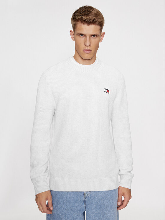 Tommy Jeans Džemperis Tonal Xs Badge DM0DM17776 Pelēks Regular Fit