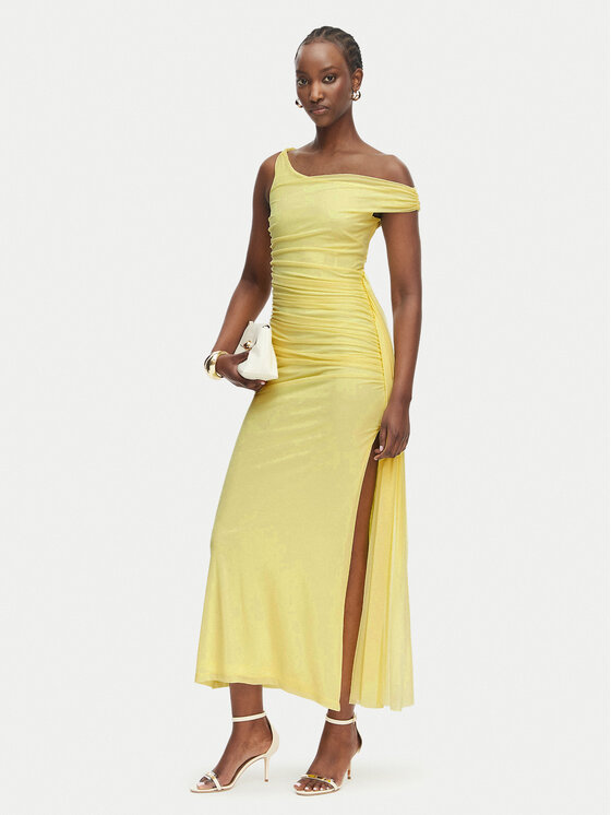 Bardot Bardot Večerní šaty Layana 60513DB Žlutá Slim Fit