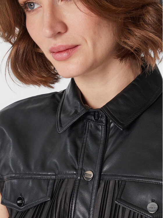 Vestito in similpelle DD2G4164 Nero Regular Fit