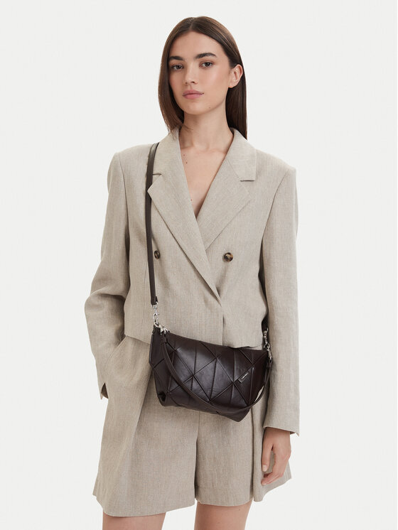 Calvin Klein Geantă Woven Shoulder Bag LV04F3546G Maro
