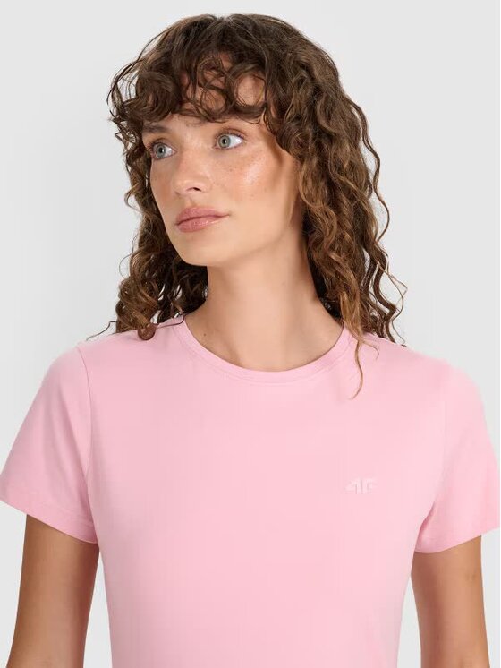 4F 4F T-Shirt 4FWMM00TTSHF2255-56S Růžová Slim Fit