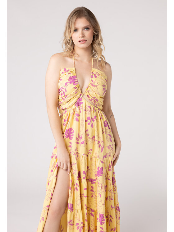 LAURELLA LAURELLA Letné šaty Laurella 4UL149310 Žltá Regular Fit