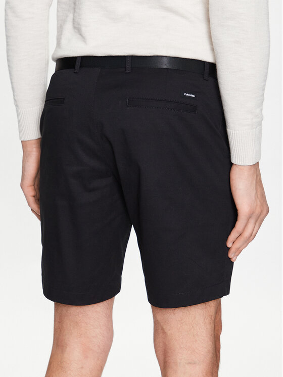 Calvin Klein Calvin Klein Kratke hlače iz tkanine Modern Twill K10K111788 Črna Slim Fit