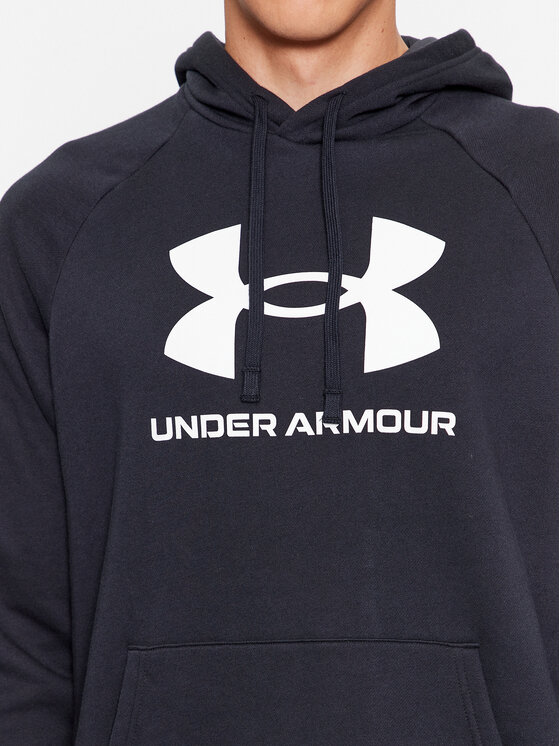 Under Armour Under Armour Majica dugih rukava Ua Rival Fleece Logo Hd 1379758 Crna Loose Fit