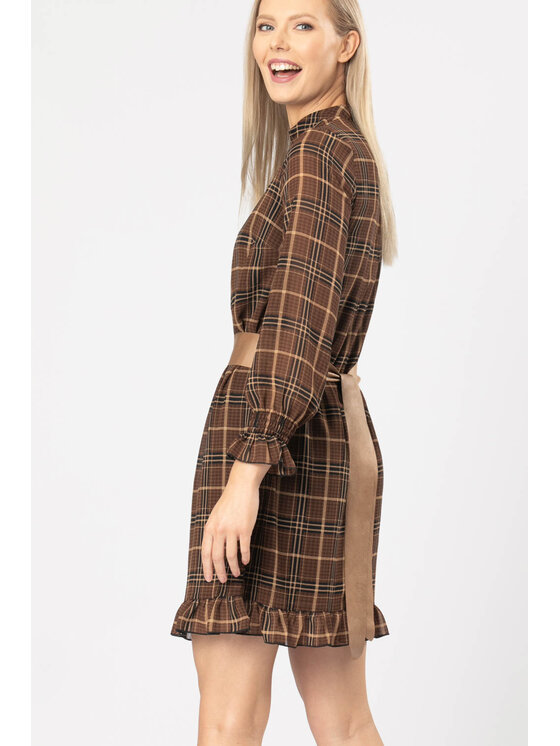 QUIOSQUE QUIOSQUE Každodenné šaty 13-TK-4160 Hnedá Regular Fit