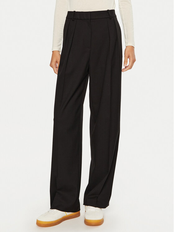Tommy Hilfiger Bavlnené nohavice WW0WW39725 Čierna Relaxed Fit