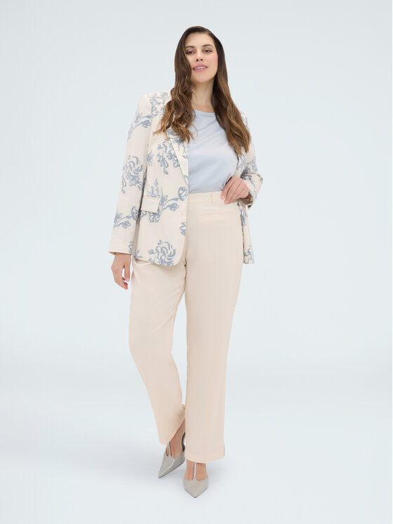 Fiorella Rubino Fiorella Rubino Spodnie materiałowe P037T005271N0V1 Kremowy Regular Fit