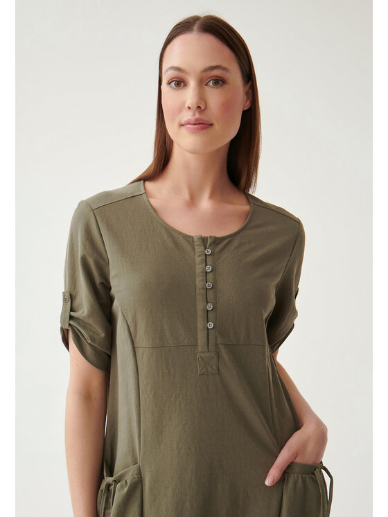 TATUUM TATUUM Sukienka dzianinowa LINIA Khaki