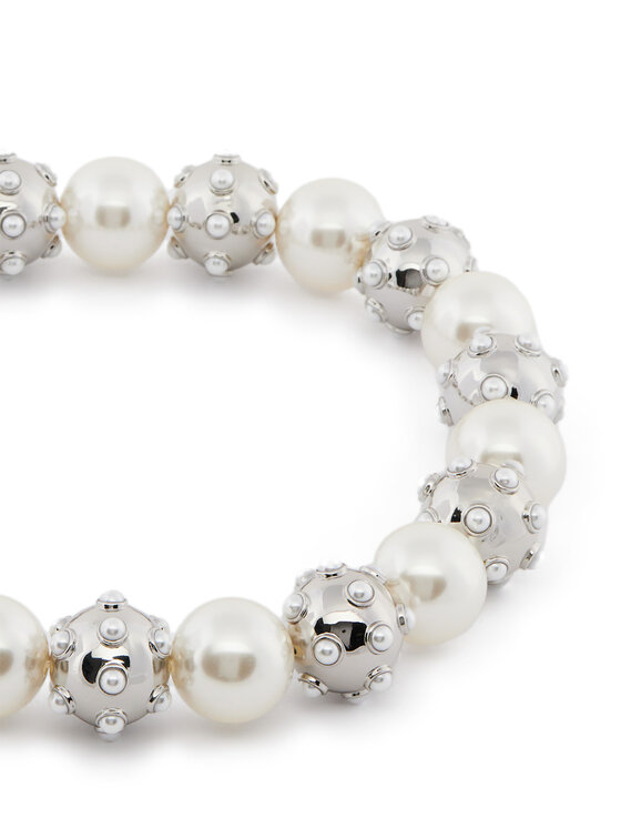 Marc Jacobs Marc Jacobs Naszyjnik Pearl Dot Statement Neklace 2R3JNC001J52 Srebrny
