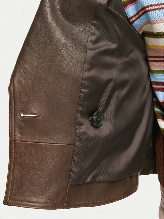 Weekend Max Mara Weekend Max Mara Odinė striukė Felino 2625446051 Tamsiai ruda Regular Fit
