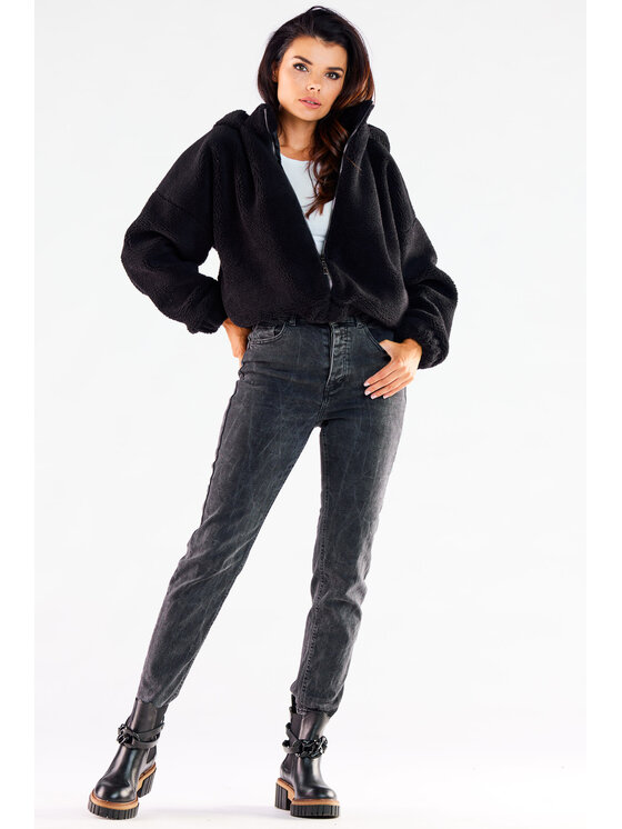 Awama Awama Kurtka damska A533 Czarny Basic Fit