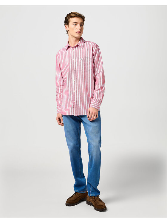 Wrangler Wrangler Koszula ONE POCKET SHIRT Czerwony Regular Fit