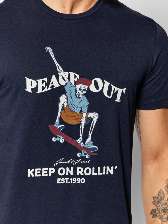 T-shirt Skull 12193804 Blu scuro Standard Fit