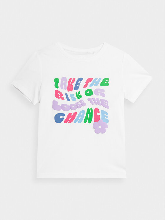4F 4F T-krekls 4FJAW23TTSHF0826 Balts Regular Fit