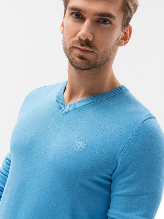 Ombre Ombre Sweter E191 Niebieski Regular Fit