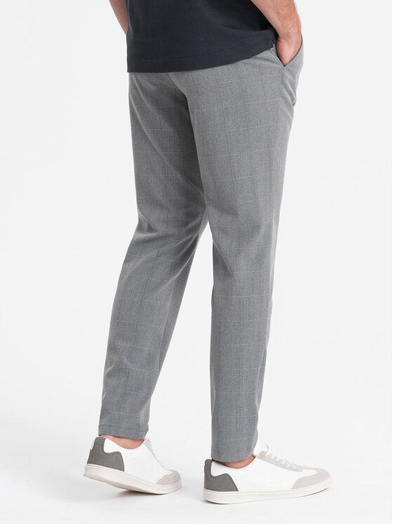 Ombre Ombre Chinosy OM-PACP-0187 Szary Regular Fit