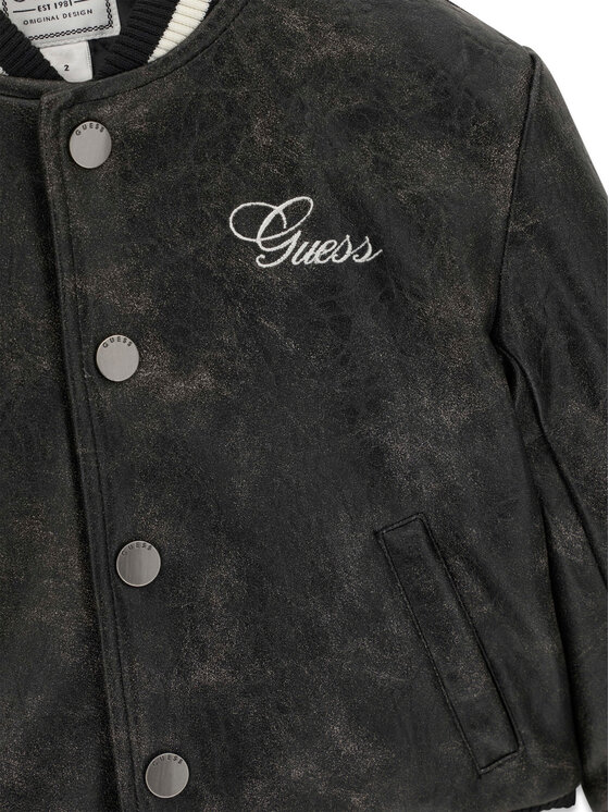 Guess Guess Kurtka bomber N6YL04 W2663 Czarny Regular Fit