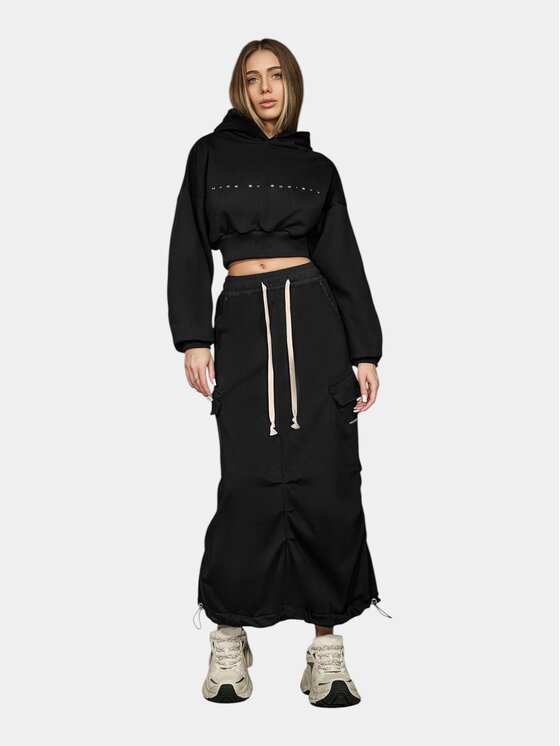 MADE BY SOCIETY MADE BY SOCIETY Kurtka anorak Hanorac crop - H26595 Czarny Basic Fit
