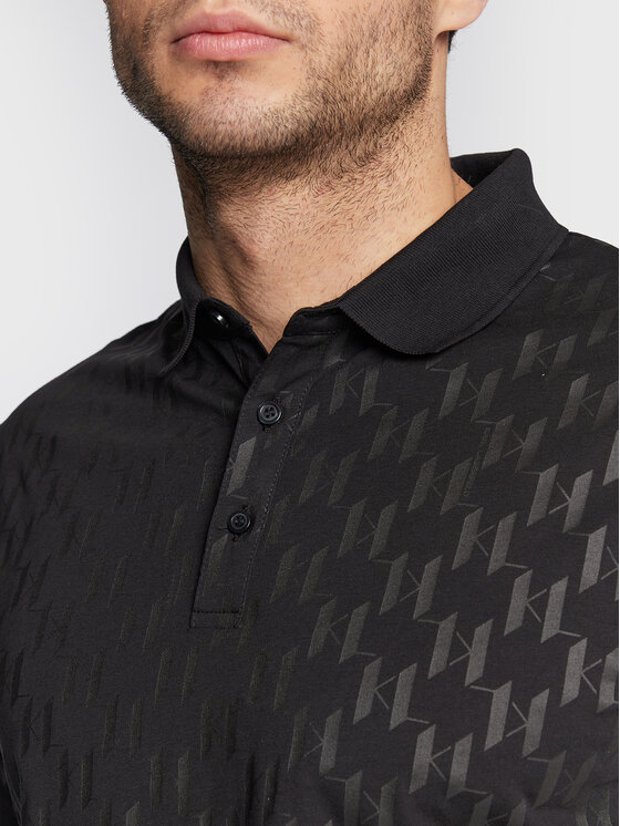 KARL LAGERFELD Polo 745070 524251 Czarny Regular Fit | Modivo.pl