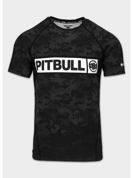 PITBULL PITBULL Koszulka techniczna HEX CAMO HILLTOP Czarny Regular Fit