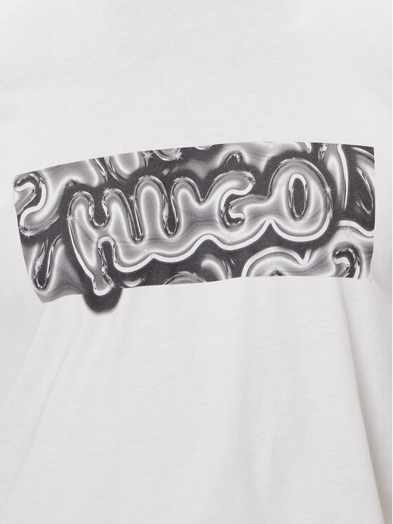 HUGO HUGO Marškinėliai Nedirix 50549162 Balta Regular Fit