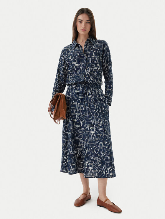 Tommy Hilfiger Tommy Hilfiger Fustă midi WW0WW50753 Bleumarin Regular Fit