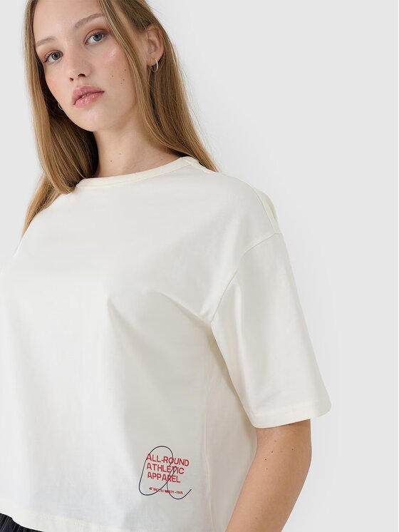 4F 4F T-Shirt 4FWSS25TTSHF1971-11S Biały Oversize