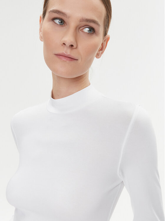 Calvin Klein Calvin Klein Bluză cu gât K20K206067 Alb Slim Fit