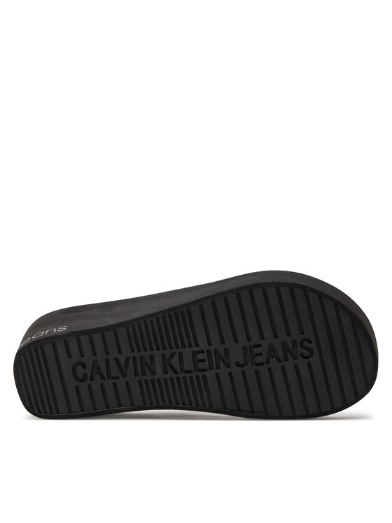 Calvin Klein Jeans Calvin Klein Jeans Šlepetės per pirštą Beach Wedge Sandal Padded Ny YW0YW01397 Juoda