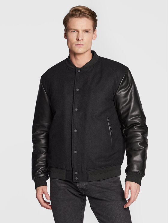 Sisley Sisley Bomber striukė 28GCSN012 Juoda Regular Fit