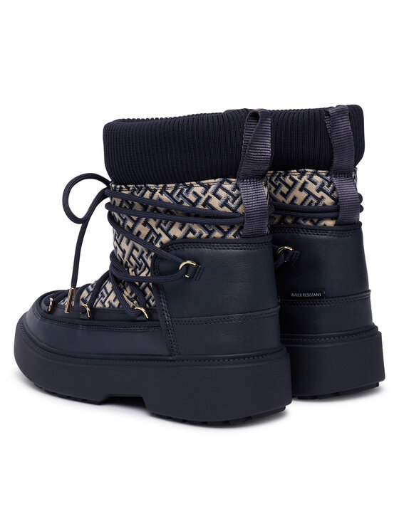 Tommy Hilfiger Tommy Hilfiger Μπότες Χιονιού Monogram Water Resist Snow Boot FW0FW09491 Σκούρο μπλε